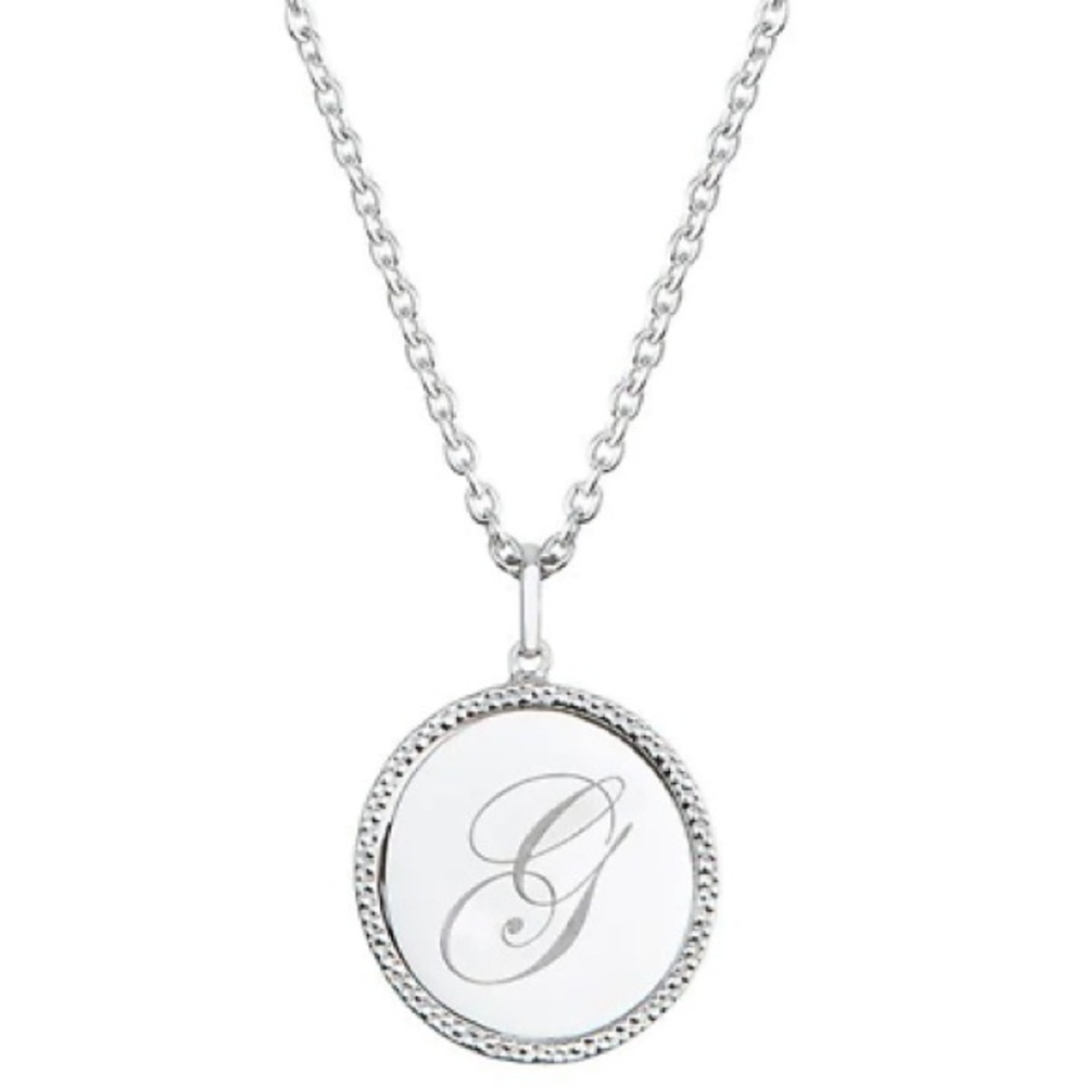 995 Pure Silver Emily Mortimer SILVER 'G' INITIAL Charm